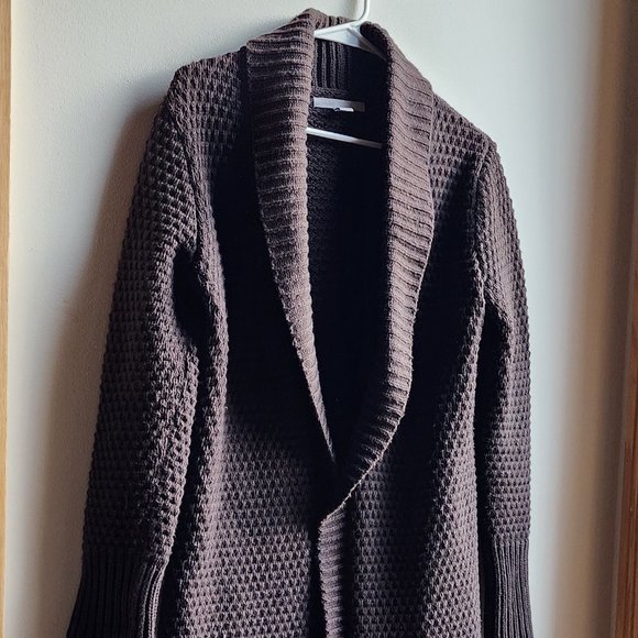 Old Navy Brown Waffle Knit Open Cardigan Size Medium - Picture 5 of 16